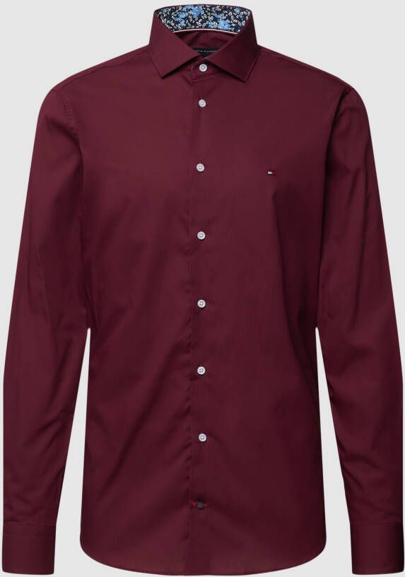 Tommy Hilfiger Tailored Slim fit zakelijk overhemd met labelstitching model 'SOLID POPLIN'