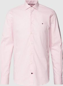 Tommy Hilfiger TAILORED Overhemd met lange mouwen CL STRETCH MINI GINGHAM SF SHIRT met tommy hilfiger-merklabel op borsthoogte