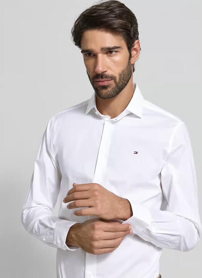 Tommy Hilfiger Tailored Slim fit zakelijk overhemd van katoenmix