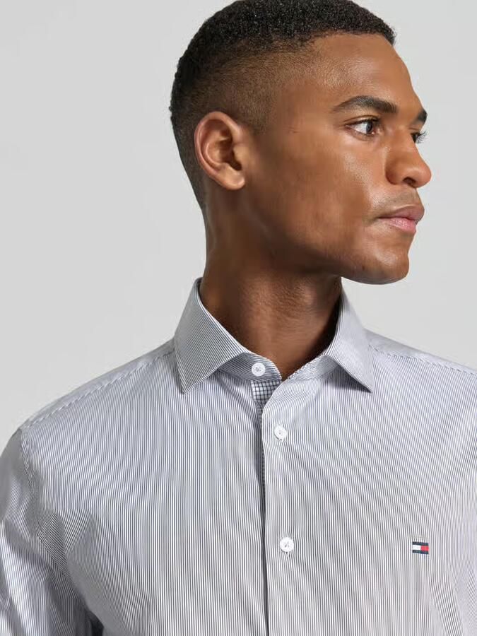 Tommy Hilfiger Tailored Slim fit zakelijk overhemd van katoenmix