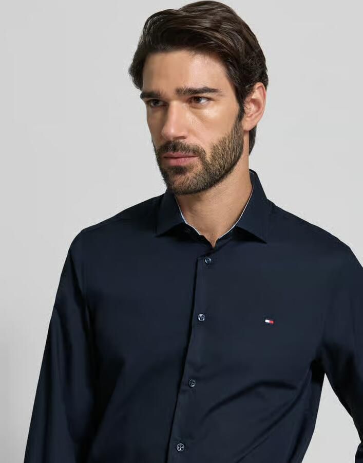 Tommy Hilfiger Tailored Slim fit zakelijk overhemd van puur katoen