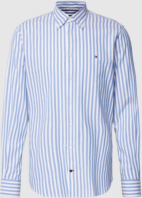 Tommy Hilfiger Tailored Washed slim fit zakelijk overhemd van katoen met streepmotief