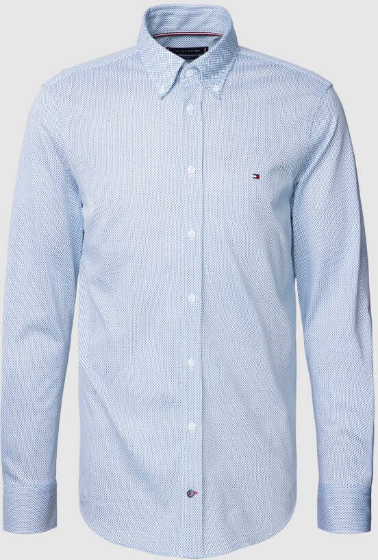 Tommy Hilfiger TAILORED Businessoverhemd CL KNITTED FINE PRINT SF SHIRT