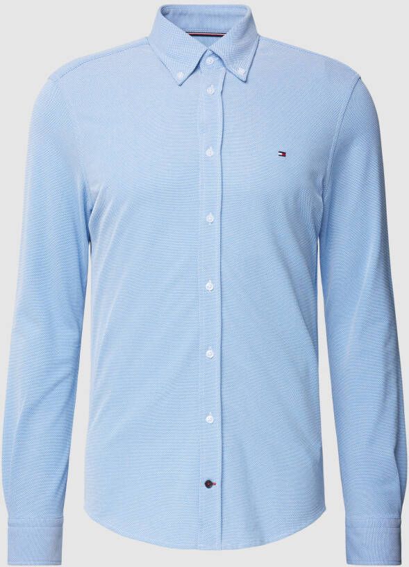Tommy Hilfiger TAILORED Businessoverhemd CL KNITTED TEXTURE SF SHIRT met tommy hilfiger-merklabel op borsthoogte