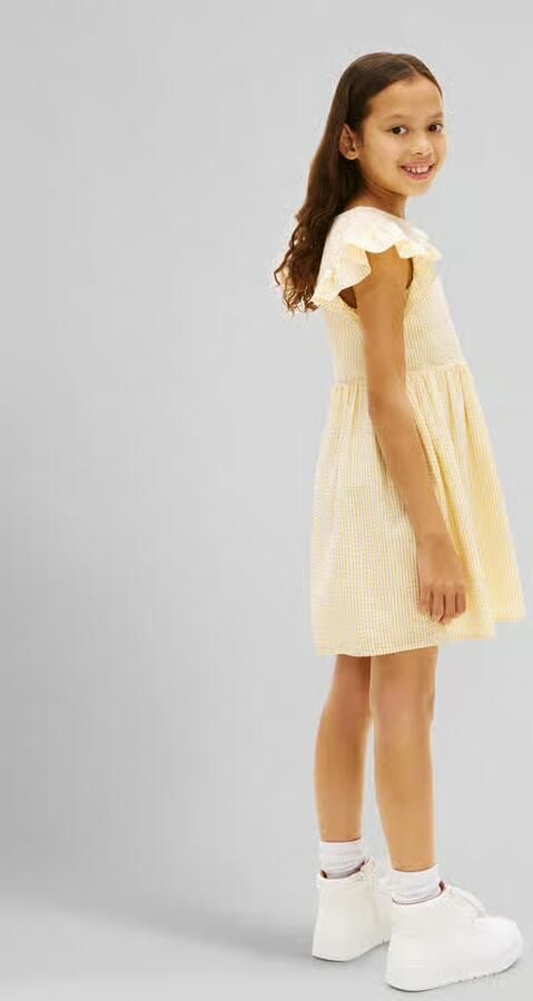 Tommy Hilfiger Teens Fit and flare jurk van puur katoen met gestikt logo