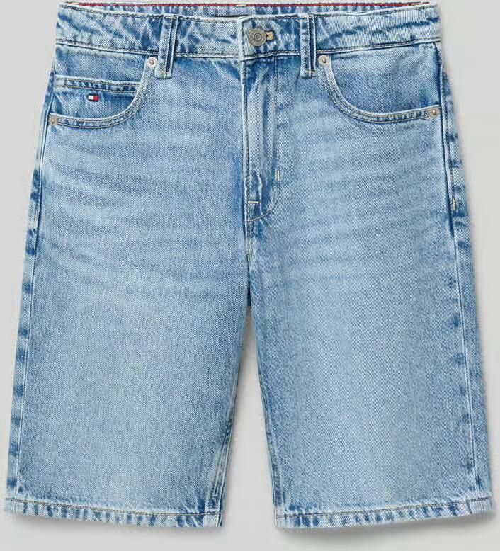 Tommy Hilfiger Teens korte jeans in straight fit van een mix van katoen en lyocell - Foto 5