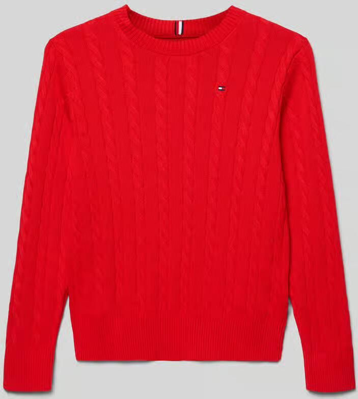 Tommy Hilfiger Teens regular fit pullover met kabelpatroon - Foto 2