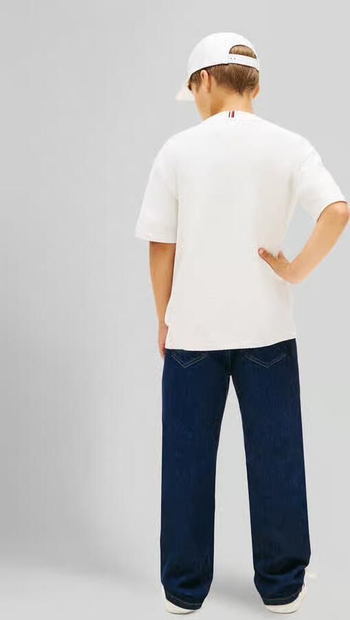 TOMMY HILFIGER Polo's & T-shirts Th Script Jersey Twill T-shirt Lichtgrijs - Foto 8