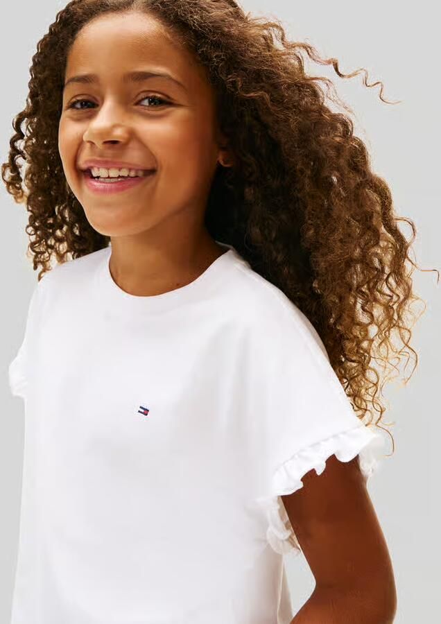 Tommy Hilfiger Teens relaxed fit T-shirt van katoenmix met ruchedetails - Foto 3