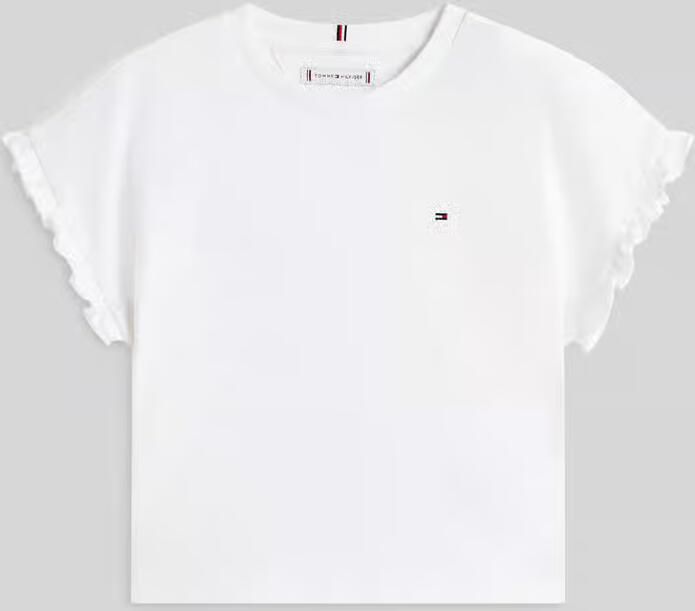 Tommy Hilfiger Teens relaxed fit T-shirt van katoenmix met ruchedetails - Foto 4