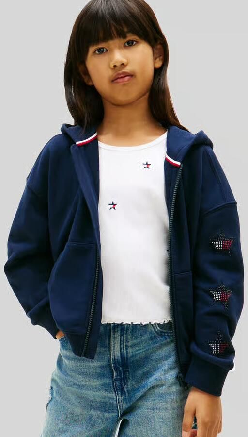 Tommy Hilfiger Teens sweatjack in regular fit van katoenmix met logo-applicatie - Foto 2
