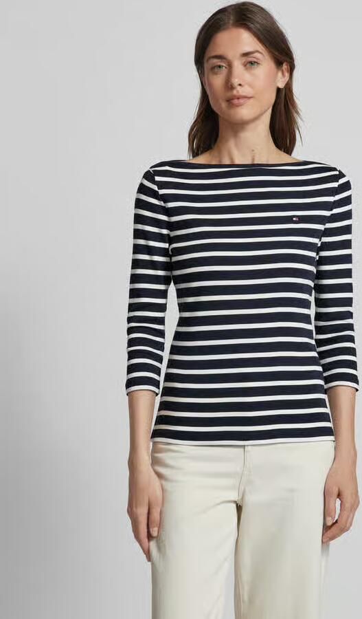 Tommy Hilfiger Shirt met 3 4 mouwen NEW CODY SLIM BOAT-NK 3 4SLV met boothals en strepen - Foto 12