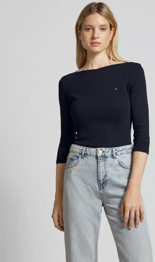 Tommy Hilfiger Shirt met 3 4 mouwen NEW CODY SLIM BOAT-NK 3 4SLV met boothals en strepen - Foto 11