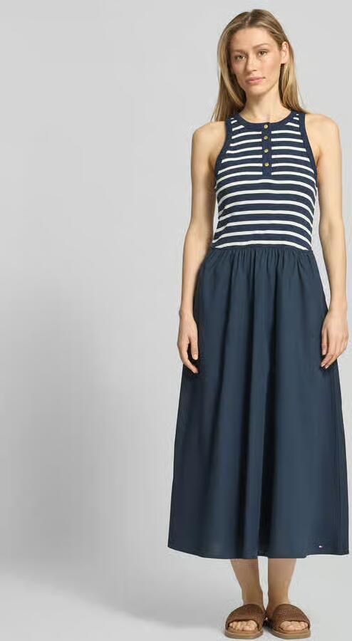 Tommy Hilfiger Lange Jurk GOLD BUTTON POPLIN MIX DRESS - Foto 3