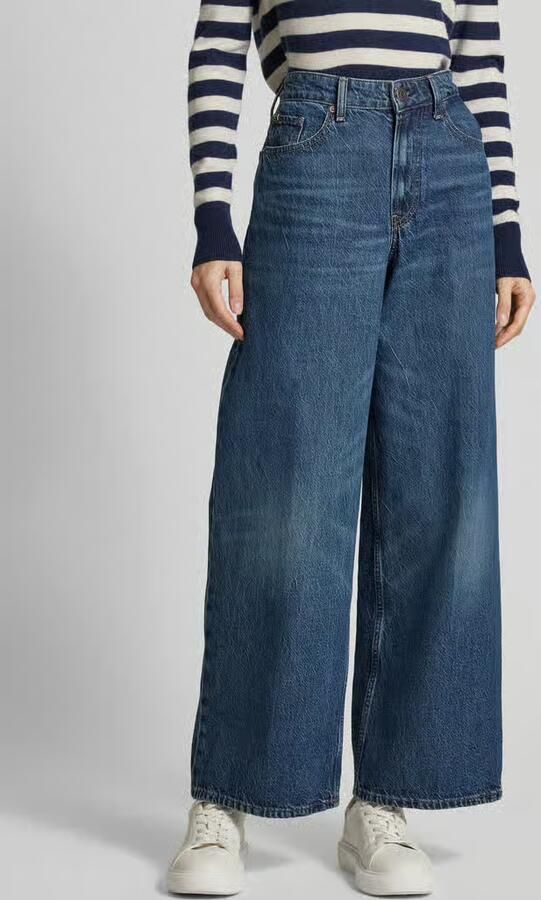 Tommy Hilfiger Wijde jeans WIDE LEG HW LOU met logo-badge met nagels met persplooien