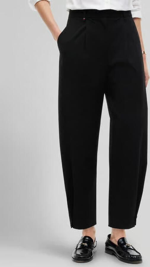 Tommy Hilfiger barrel fit bandplooibroek met viscose - Foto 3