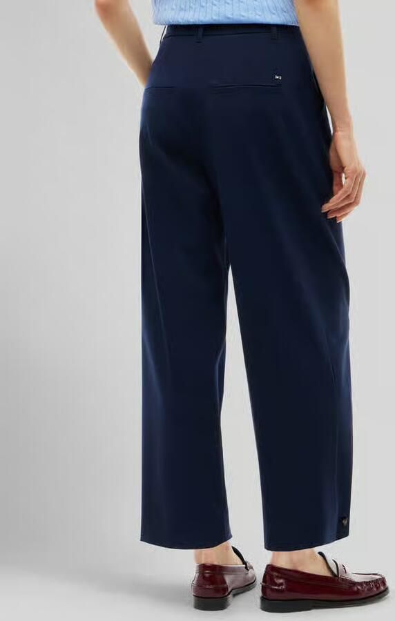 Tommy Hilfiger barrel fit bandplooibroek van viscosemix - Foto 2