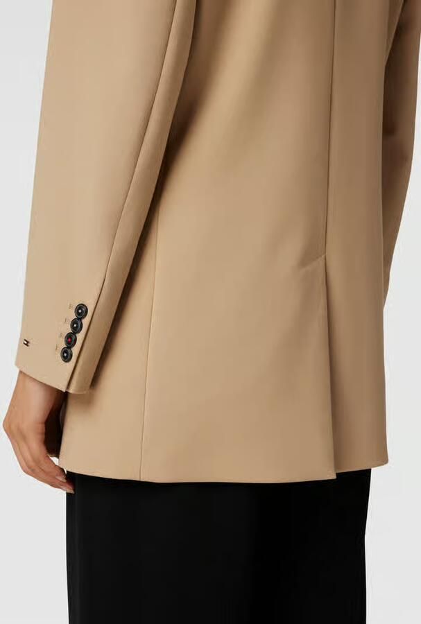 Tommy Hilfiger Elegant Beige Double-Breasted Coat Beige Dames