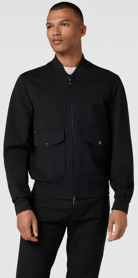 Tommy Hilfiger Bomberjack van viscosemix met klepzakken - Foto 2
