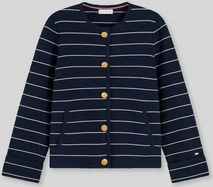 Tommy Hilfiger boxy fit gebreid jack van puur katoen