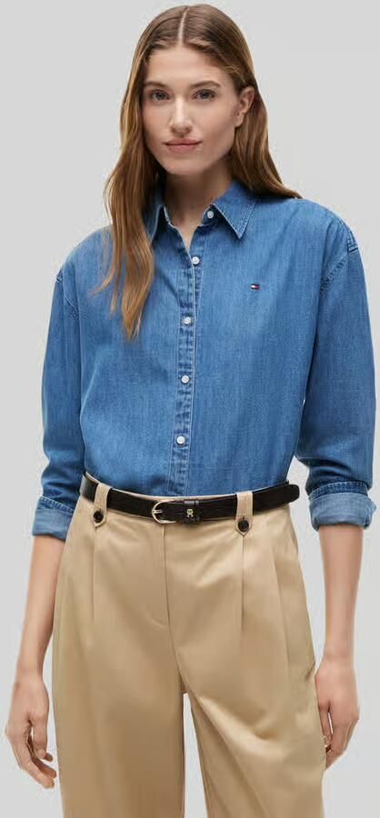 Tommy Hilfiger boxy fit jeanshemd van puur katoen - Foto 3
