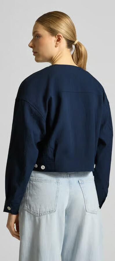 Tommy Hilfiger Boxy fit kort colbert van viscosemix - Foto 5