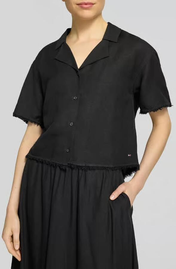 Tommy Hilfiger boxy fit linnen blouse met viscose