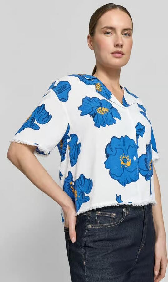 Tommy Hilfiger boxy fit linnen blouse met viscose