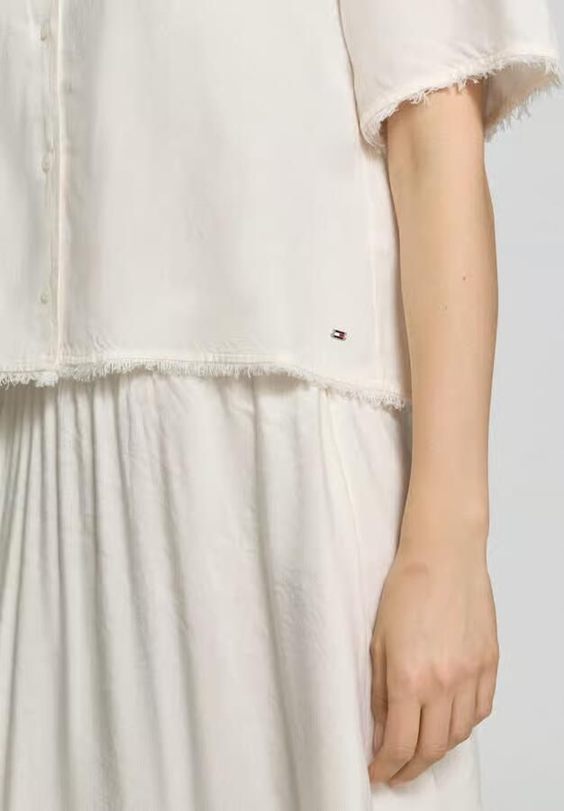 Tommy Hilfiger boxy fit linnen blouse met viscose