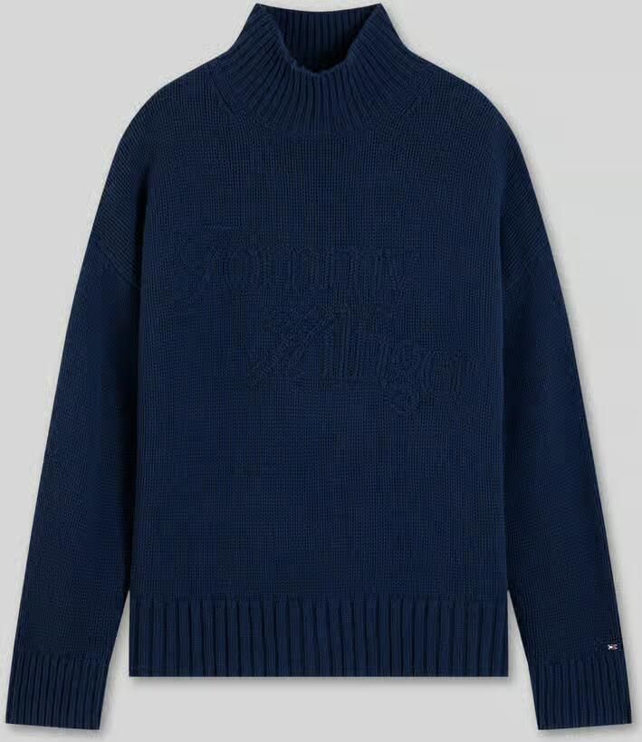 Tommy Hilfiger Col van wol met logo borduursel