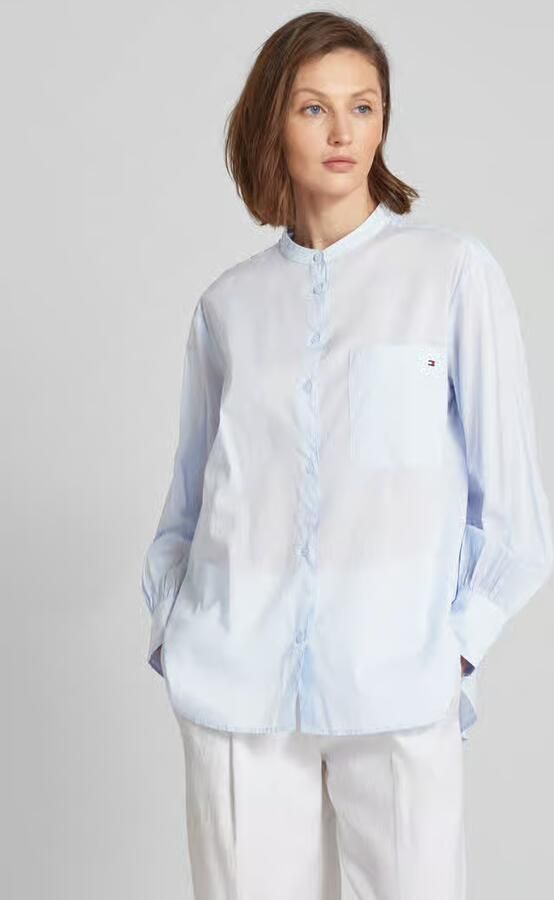 Tommy Hilfiger Easy fit overhemdblouse met borstzak model 'COTTON VOILE' - Foto 4