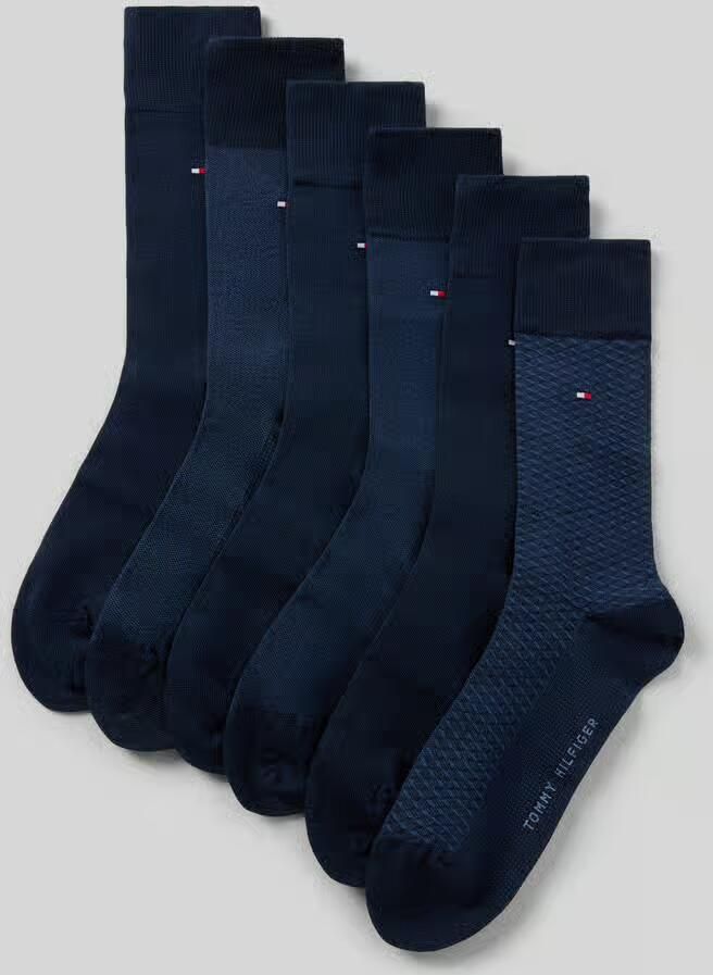 Tommy Hilfiger giftbox sokken set van 6 donkerblauw