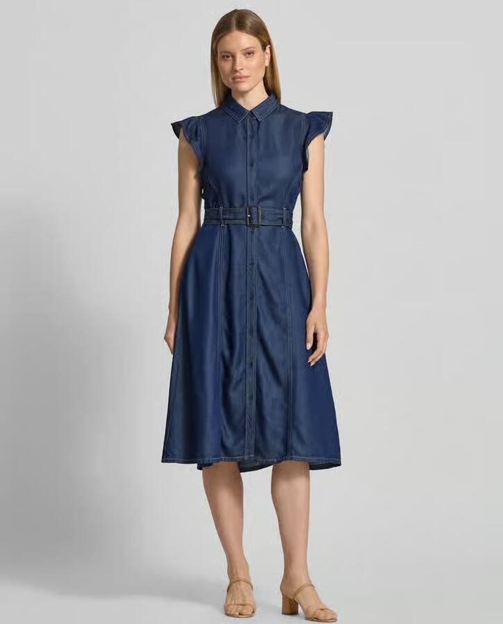 Tommy Hilfiger Fit and Flare denimjurk van lyocell - Foto 2