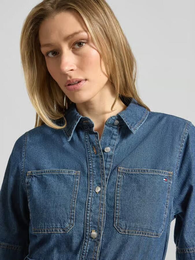 Tommy Hilfiger Fit and Flare denimjurk van puur katoen