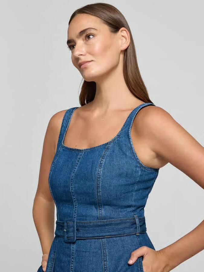Tommy Hilfiger Fit and Flare denimjurk van puur katoen