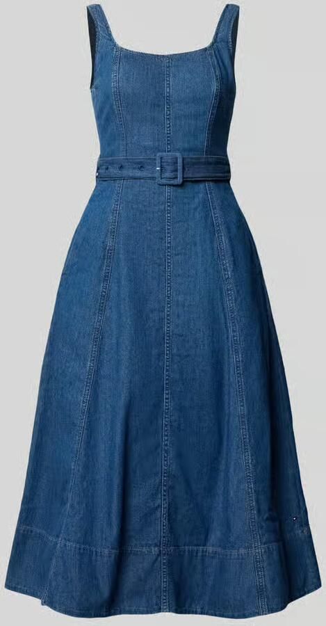 Tommy Hilfiger Fit and Flare denimjurk van puur katoen - Foto 2