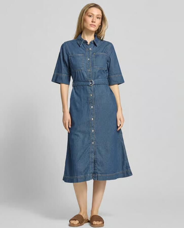 Tommy Hilfiger Fit and Flare denimjurk van puur katoen - Foto 2
