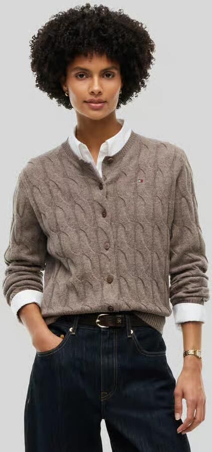 Tommy Hilfiger Gebreid jack van wol met logodetail - Foto 3