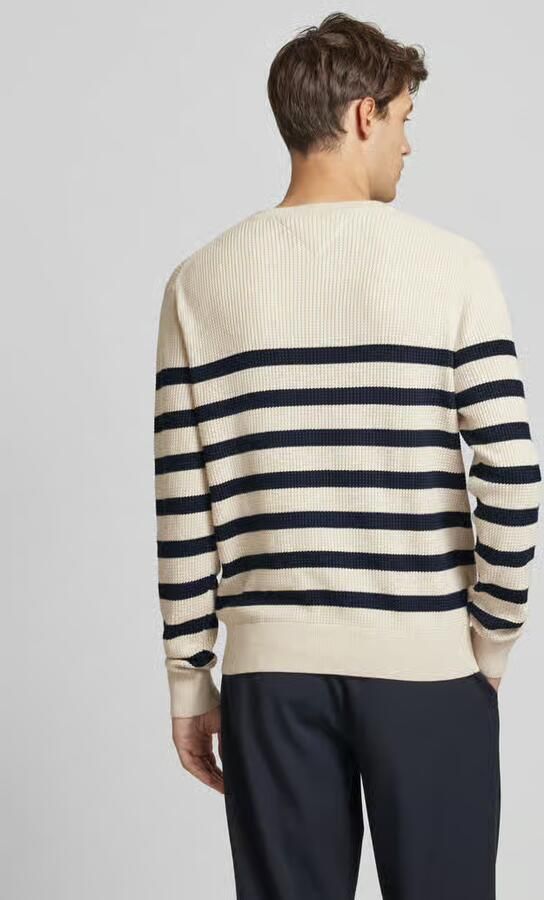 Tommy Hilfiger Gebreide trui STRUCTURE CREW NK met contrastkleurige strepen - Foto 10