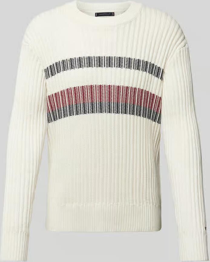 Tommy Hilfiger Trui met ronde hals GLOBAL STRIPE CHUNKY RIB C NK met opvallend color block-ontwerp - Foto 2