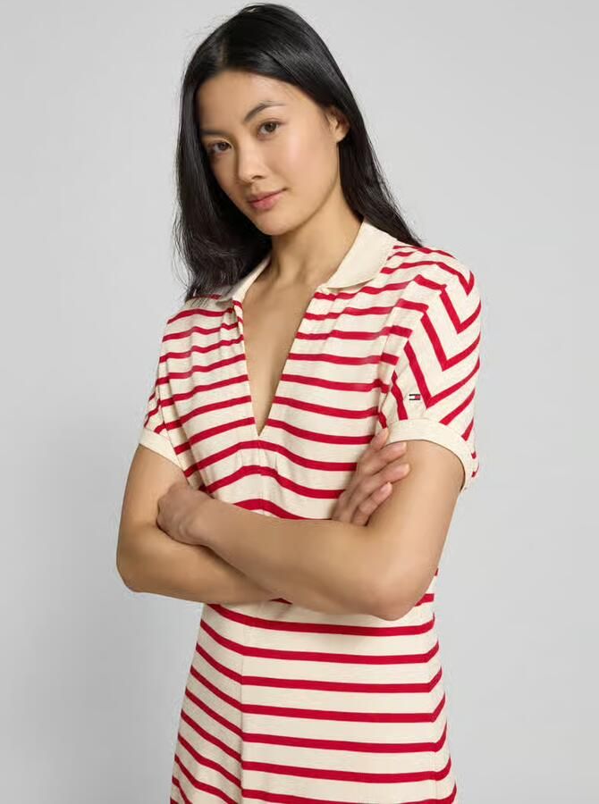 Tommy Hilfiger Getailleerde mini-jurk in polostijl van lyocellmix