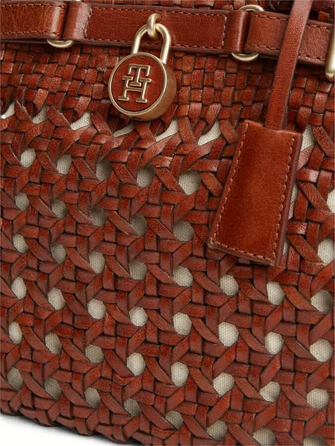 Tommy Hilfiger Handtas met echte buffelleer model 'AMERICAN ICON MINI TOTE'