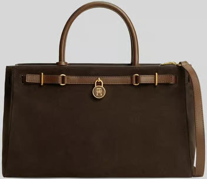 Tommy Hilfiger Handtas met handvat van echt suède met logodetail - Foto 2