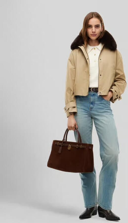 Tommy Hilfiger Handtas met handvat van echt suède met logodetail - Foto 4