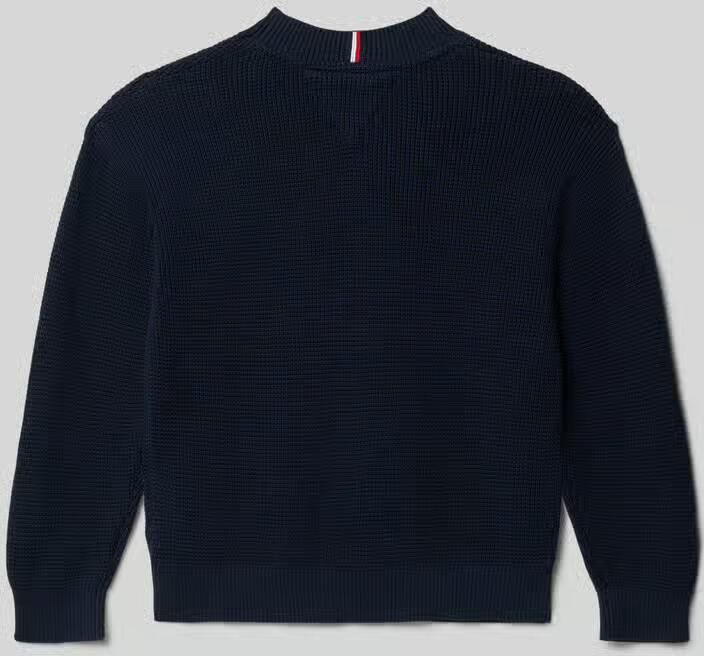 Tommy Hilfiger Trui met ronde hals COTTON TEXTURE SWEATER voor kinderen tot 16 jaar structuur breiwerk