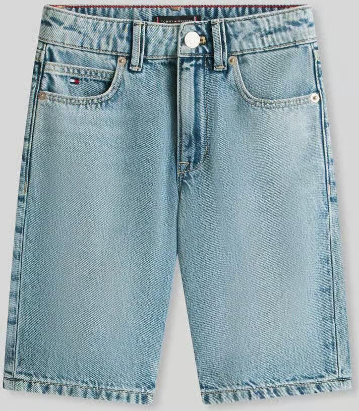 Tommy Hilfiger Teens korte jeans in straight fit van een mix van katoen en lyocell