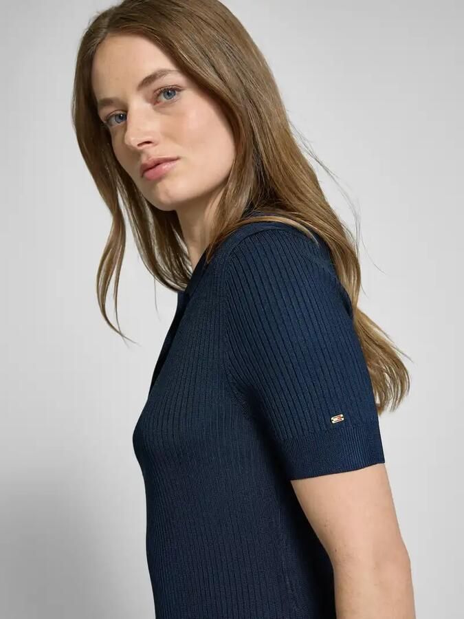 Tommy Hilfiger Knielange polojurk in riblook
