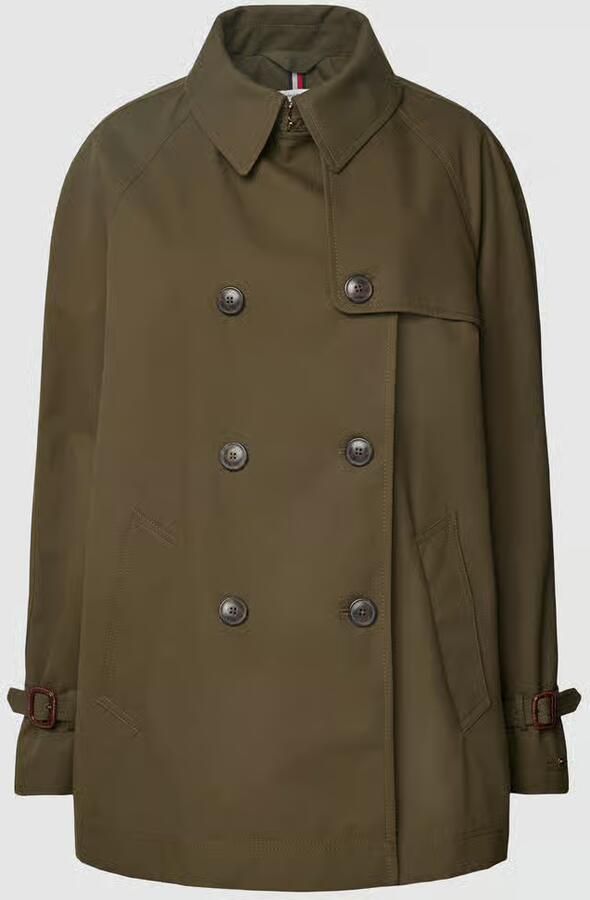 Tommy Hilfiger Korte trenchcoat met dubbele knoopsluiting