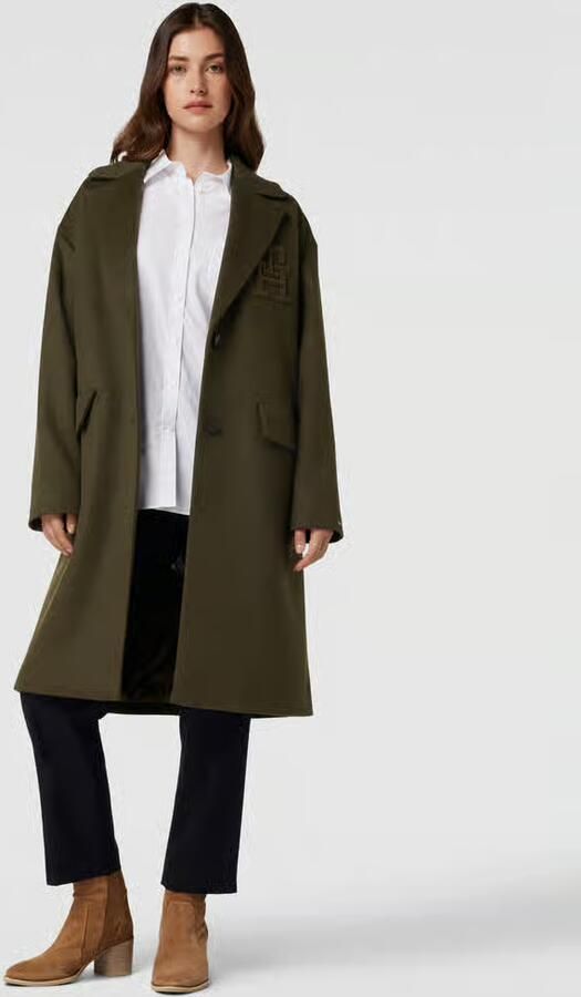 Tommy Hilfiger Lange jas van scheerwol met reverskraag - Foto 3