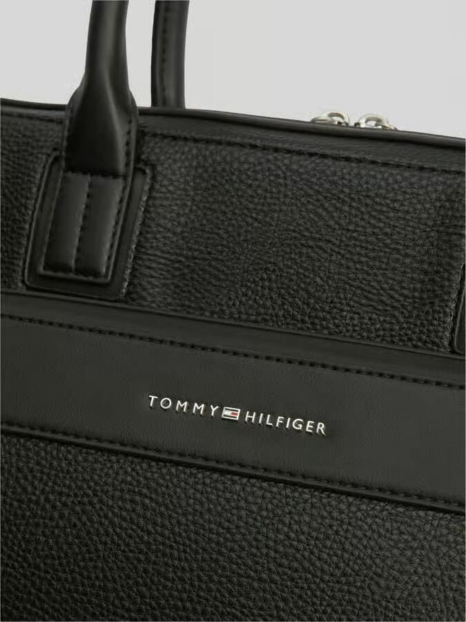 Tommy Hilfiger Laptoptas met kofferband en labelopschrift